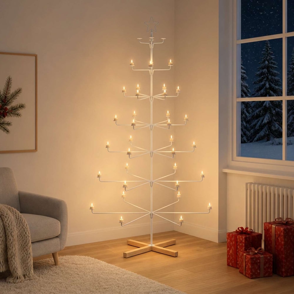 vidaXL Metal Christmas Tree with Holder KUOPIO Steel Black
