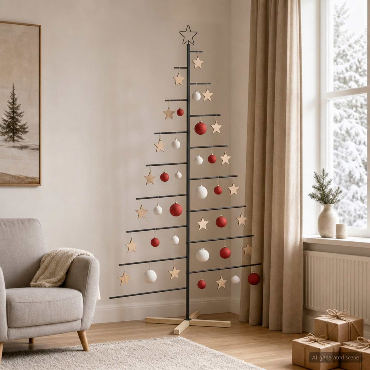 Metal Christmas Tree KUOPIO Steel Black