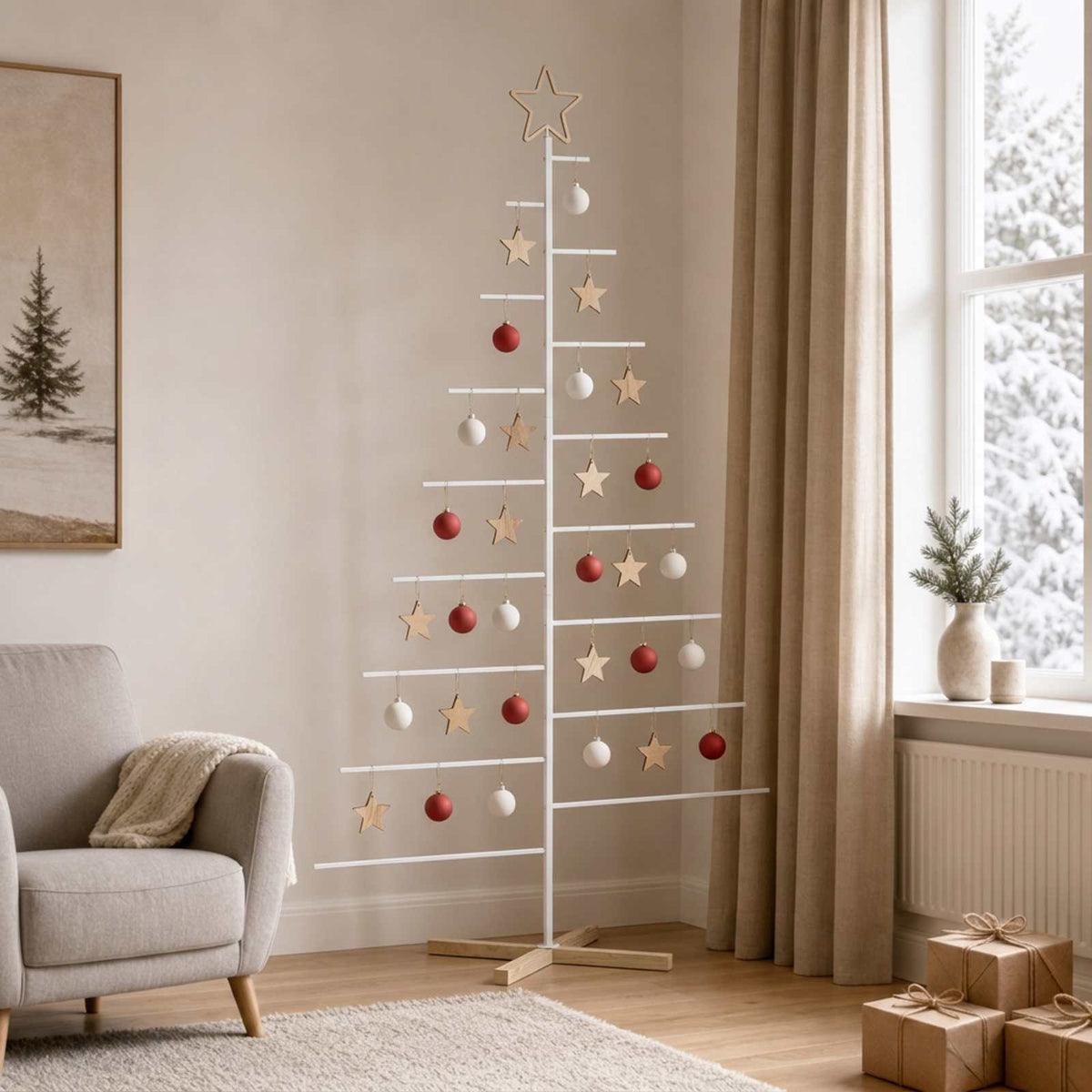 Metal Christmas Tree KUOPIO Steel White