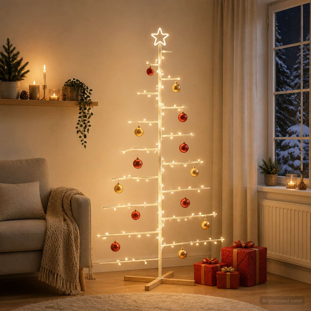 Metal Christmas Tree KUOPIO Steel White