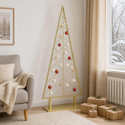 Metal Christmas Tree KUOPIO Steel Gold