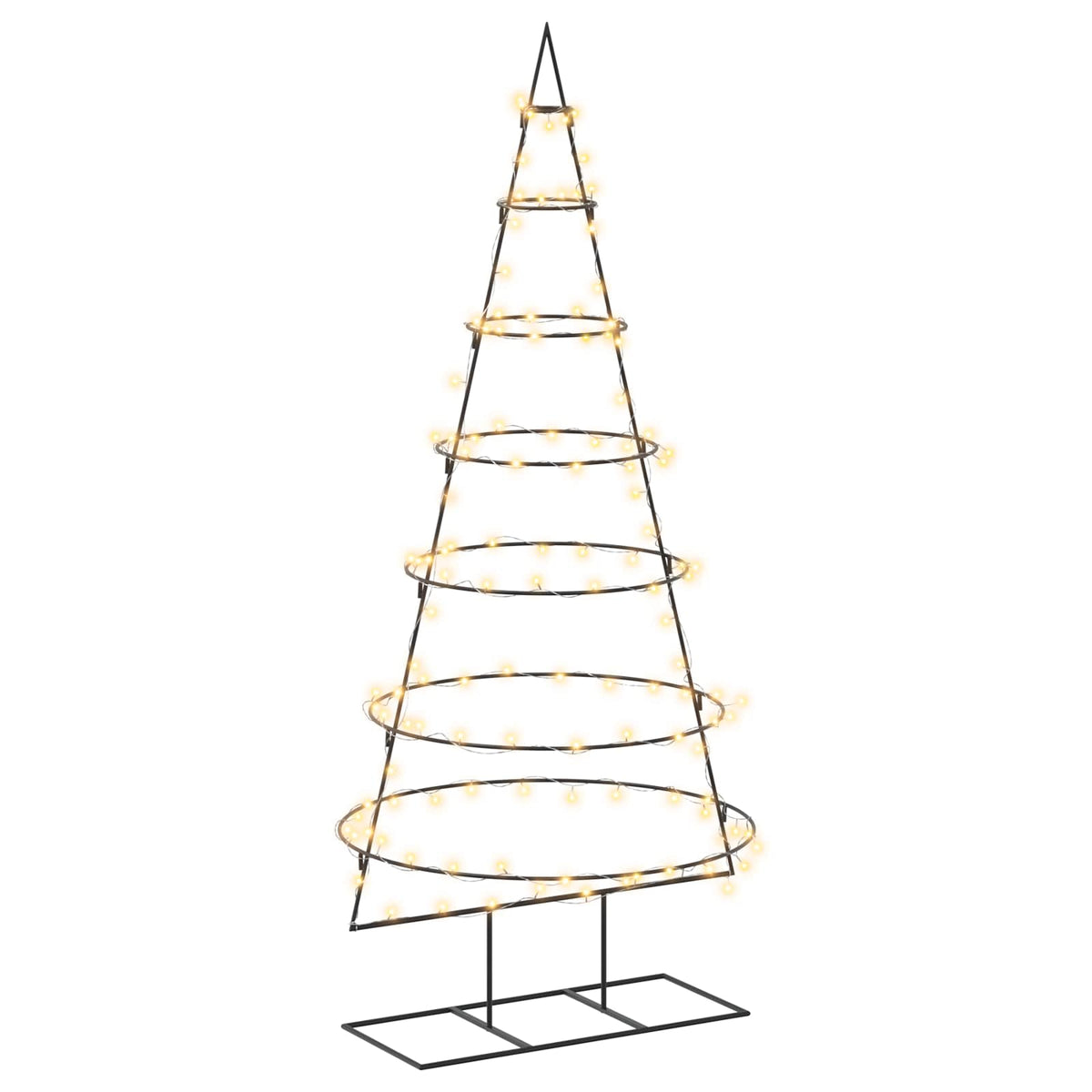 vidaXL Metal Christmas Tree with Stand KUOPIO 180 cm Warm White Steel 2