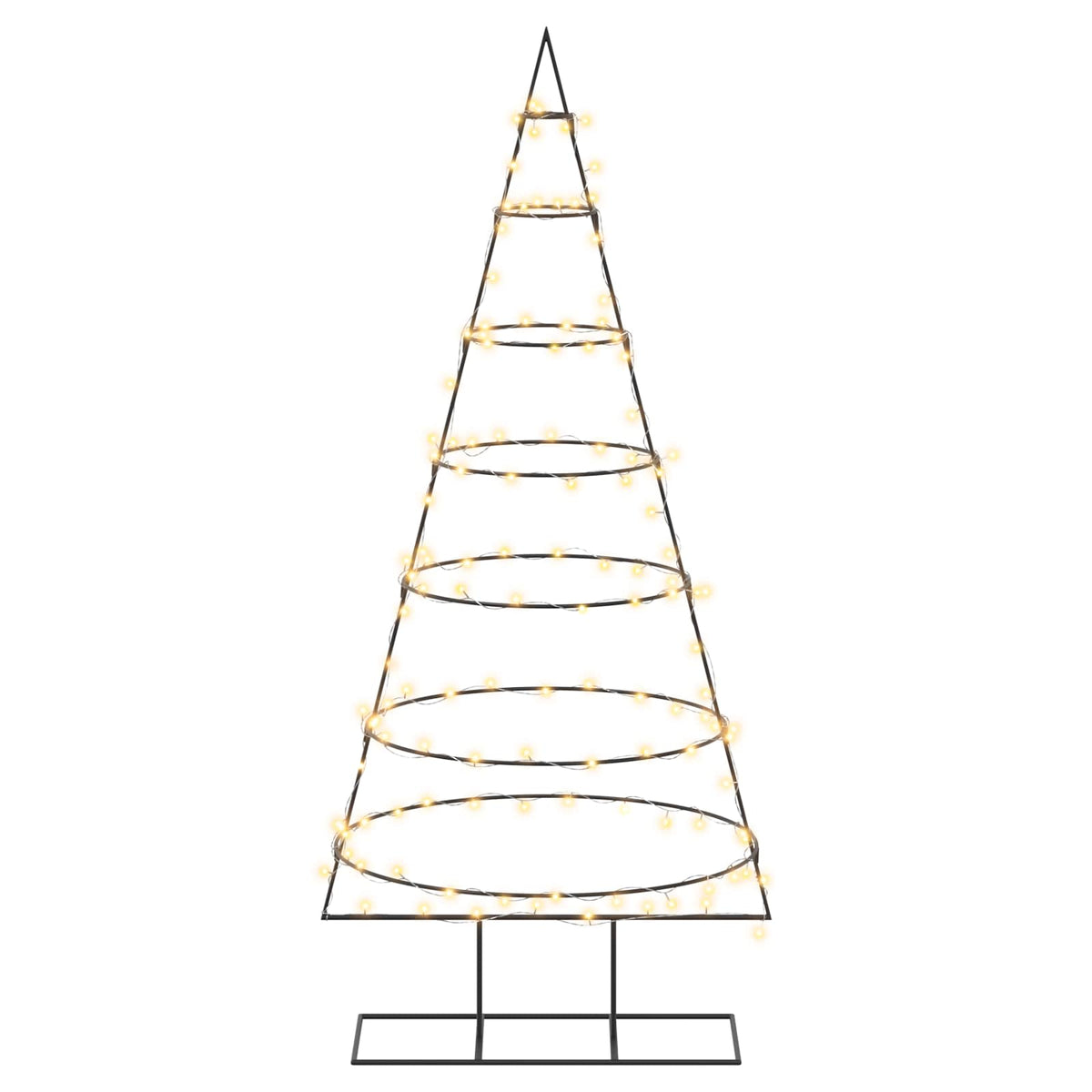 vidaXL Metal Christmas Tree with Stand KUOPIO 180 cm Warm White Steel 4