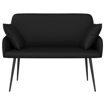 2 Seater Sofa with Metal Legs 2-Seater Faux Leather Black