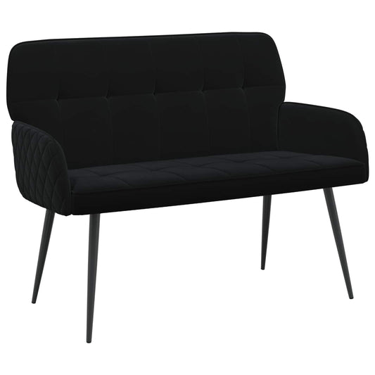 2 Seater Sofa with Metal Legs 2-Seater Velvet Black
