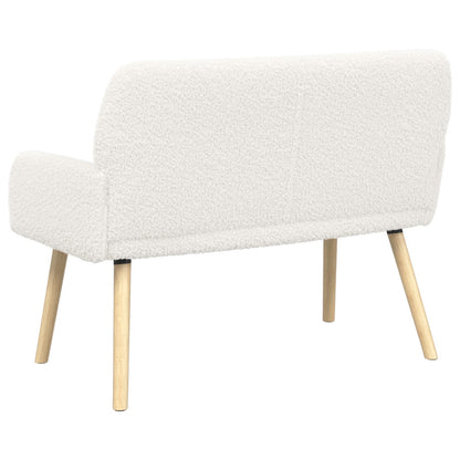 2 Seater Sofa with Solid Wood Legs Bouclé Cream