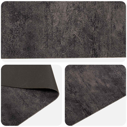 vidaXL Kitchen Rug Black Concrete 300 x 60 cm 100% Polyamide Washable 3