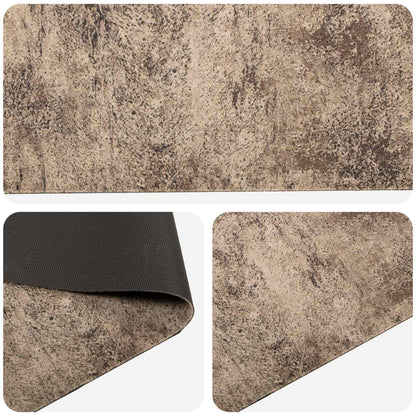 vidaXL Kitchen Rug Brown Concrete 300 x 60 cm 100% Polyamide Washable 3