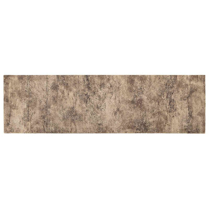 vidaXL Kitchen Rug Brown Concrete 300 x 60 cm 100% Polyamide Washable 2
