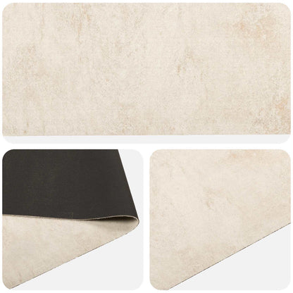 vidaXL Kitchen Rug Cream Concrete 300 x 60 cm 100% Polyamide Washable 3