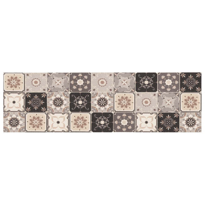 vidaXL Kitchen Rug Grey and Beige Mosaic 300 x 60 cm 100% Polyamide 2