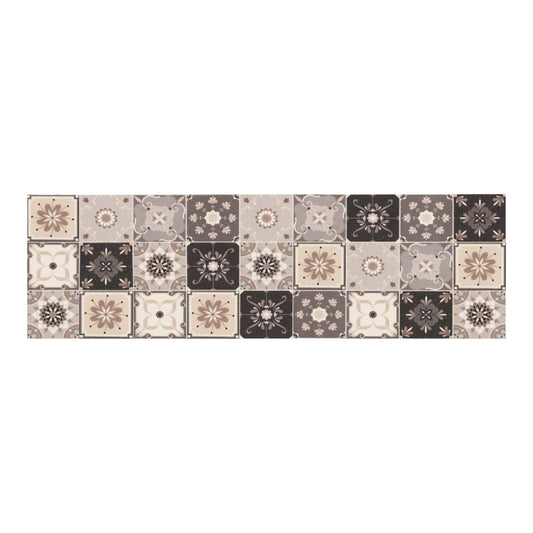 vidaXL Kitchen Rug Grey and Beige Mosaic 300 x 60 cm 100% Polyamide 2