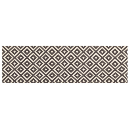 vidaXL Kitchen Rug Grey and White Diamonds 300 x 60 cm 100% Polyamide 2