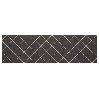 vidaXL Kitchen Rug Anthracite Checked 300 x 60 cm 100% Polyamide 2