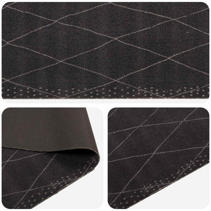 vidaXL Kitchen Rug Anthracite Checkered 300 x 60 cm 100% Polyamide 3