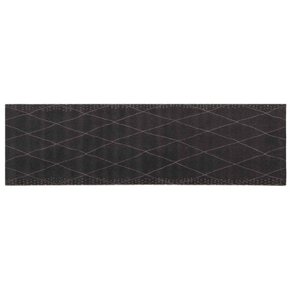vidaXL Kitchen Rug Anthracite Checkered 300 x 60 cm 100% Polyamide 2