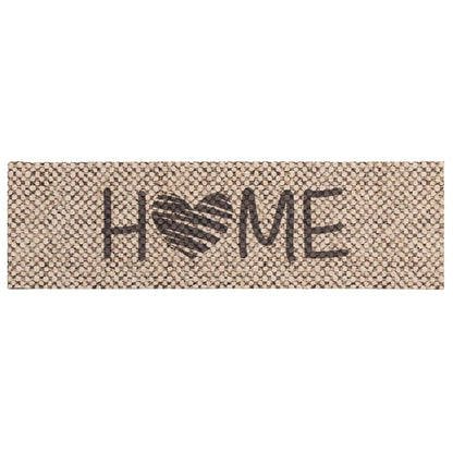 vidaXL Kitchen Rug Beige Home 300 x 60 cm 100% Polyamide Washable 2