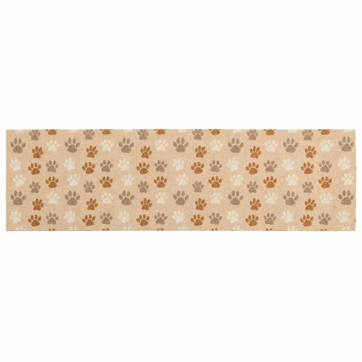 vidaXL Kitchen Rug Beige Paws 300 x 60 cm 100% Polyamide Washable 2