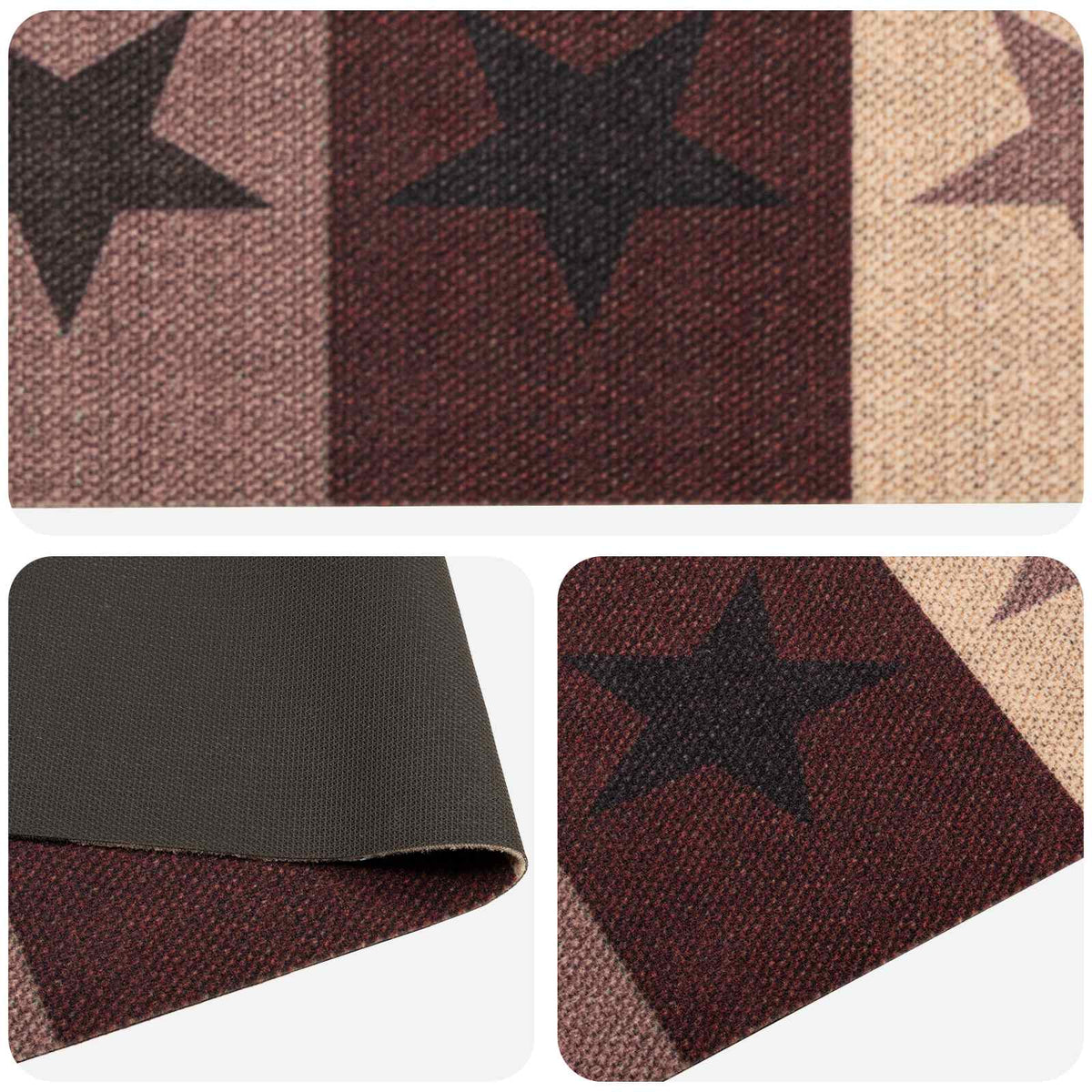 vidaXL Kitchen Rug Red Stars 300 x 60 cm 100% Polyamide Washable 3