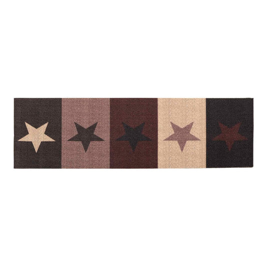 vidaXL Kitchen Rug Red Stars 300 x 60 cm 100% Polyamide Washable 2