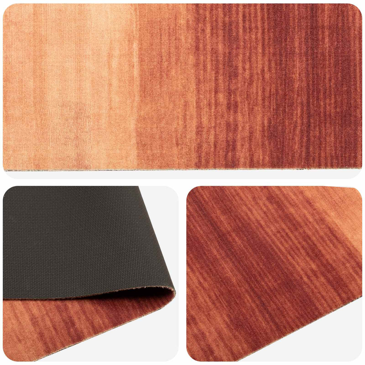 vidaXL Kitchen Rug Orange Shade 300 x 60 cm 100% Polyamide Washable 3