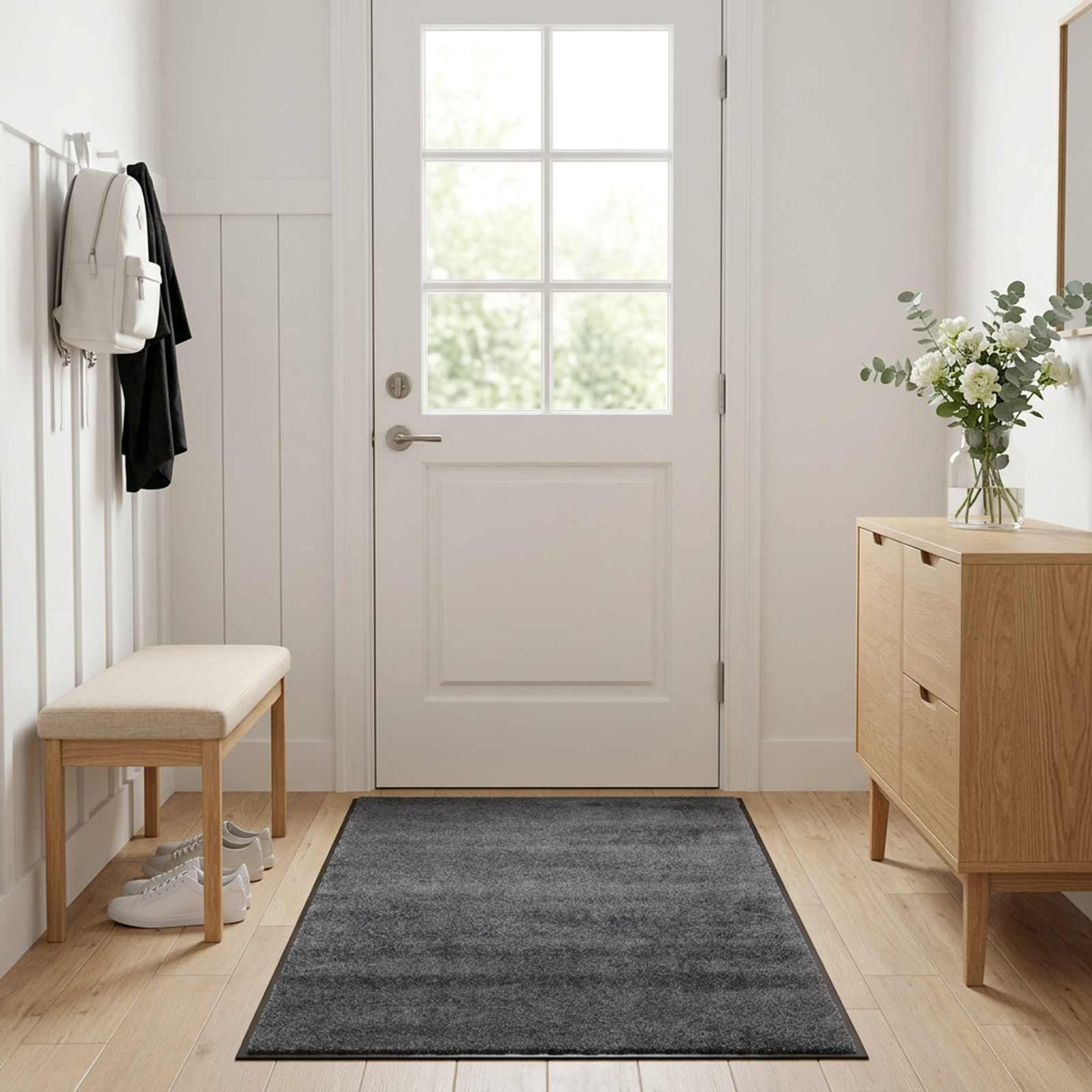vidaXL Doormat Light Grey 120 x 90 cm 100% Polyamide 1