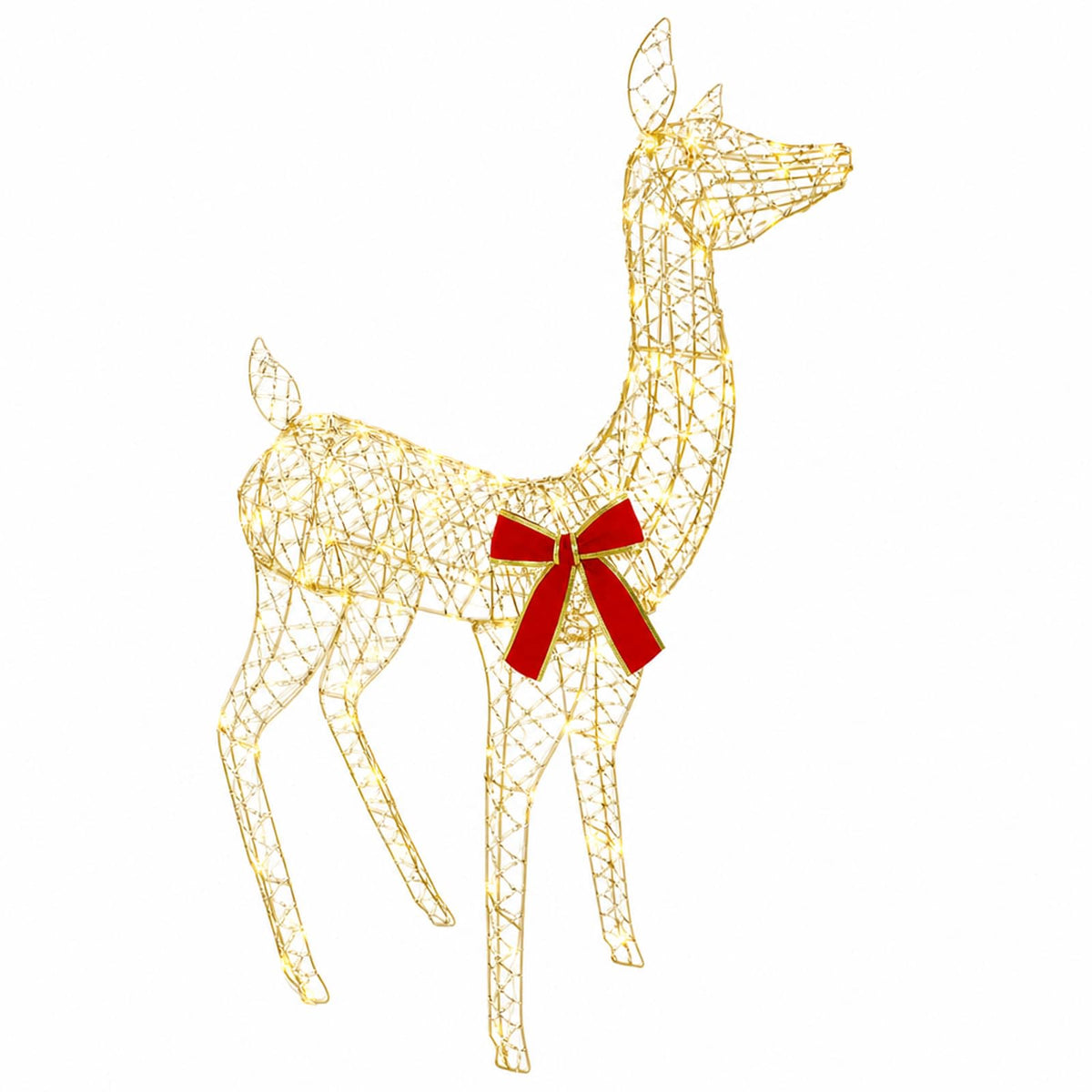 3D Christmas Reindeer LOVIISA 110 LEDs Warm White Width 70 cm Gold PET