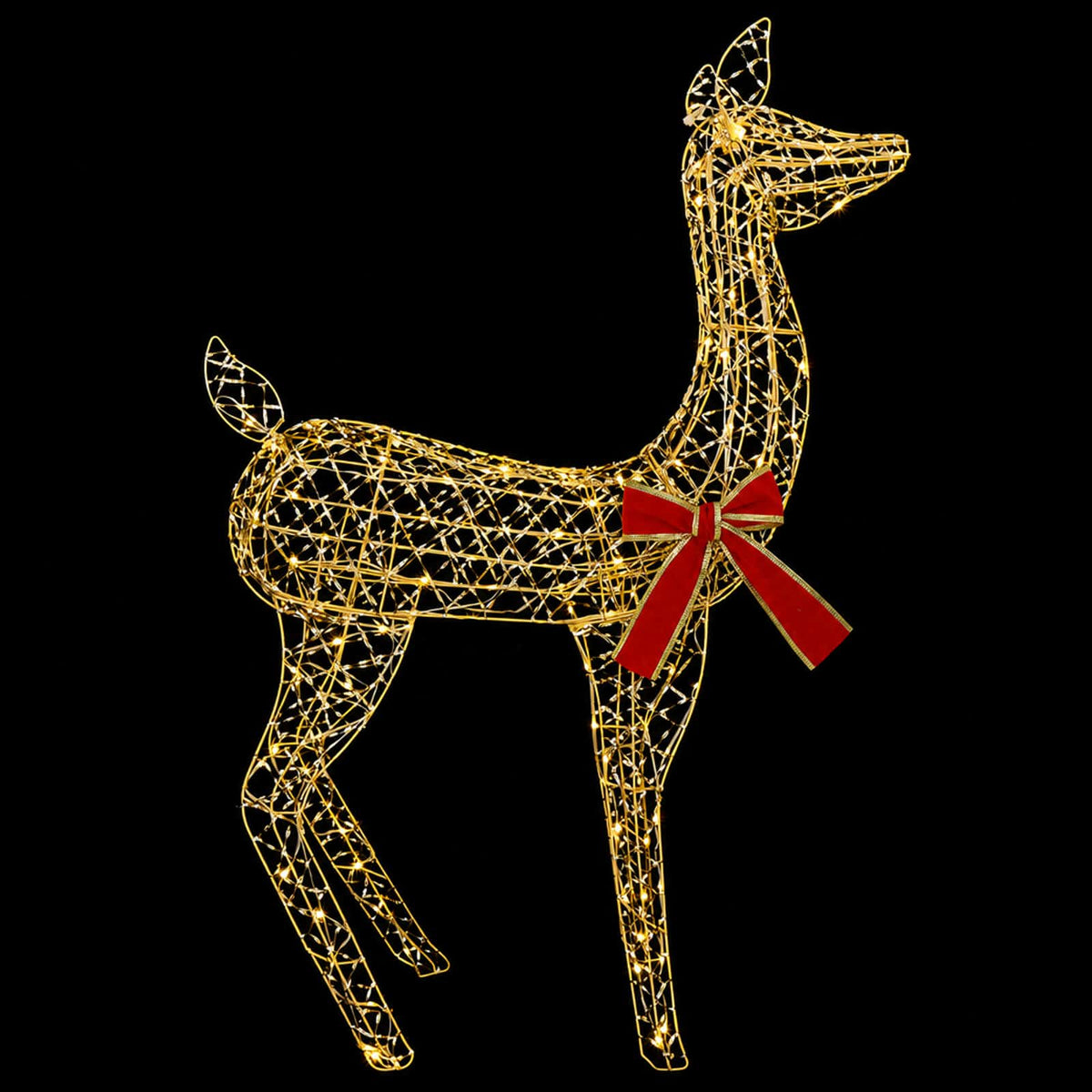 3D Christmas Reindeer LOVIISA 110 LEDs Warm White Width 70 cm Gold PET