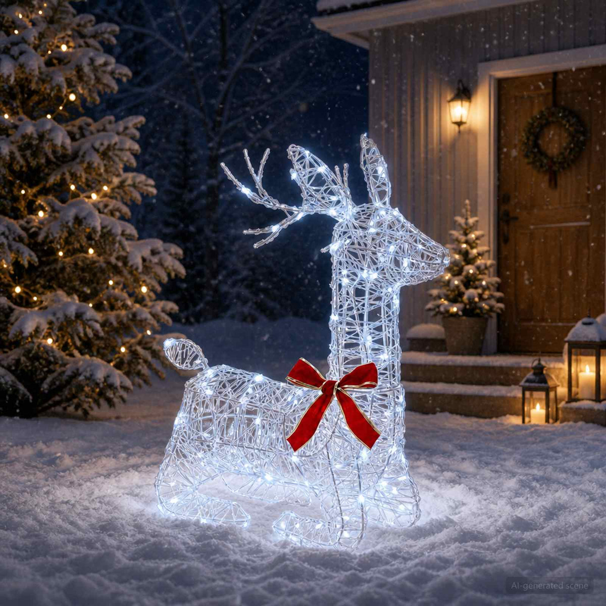 3D Christmas Reindeer LOVIISA 140 LEDs Cold white