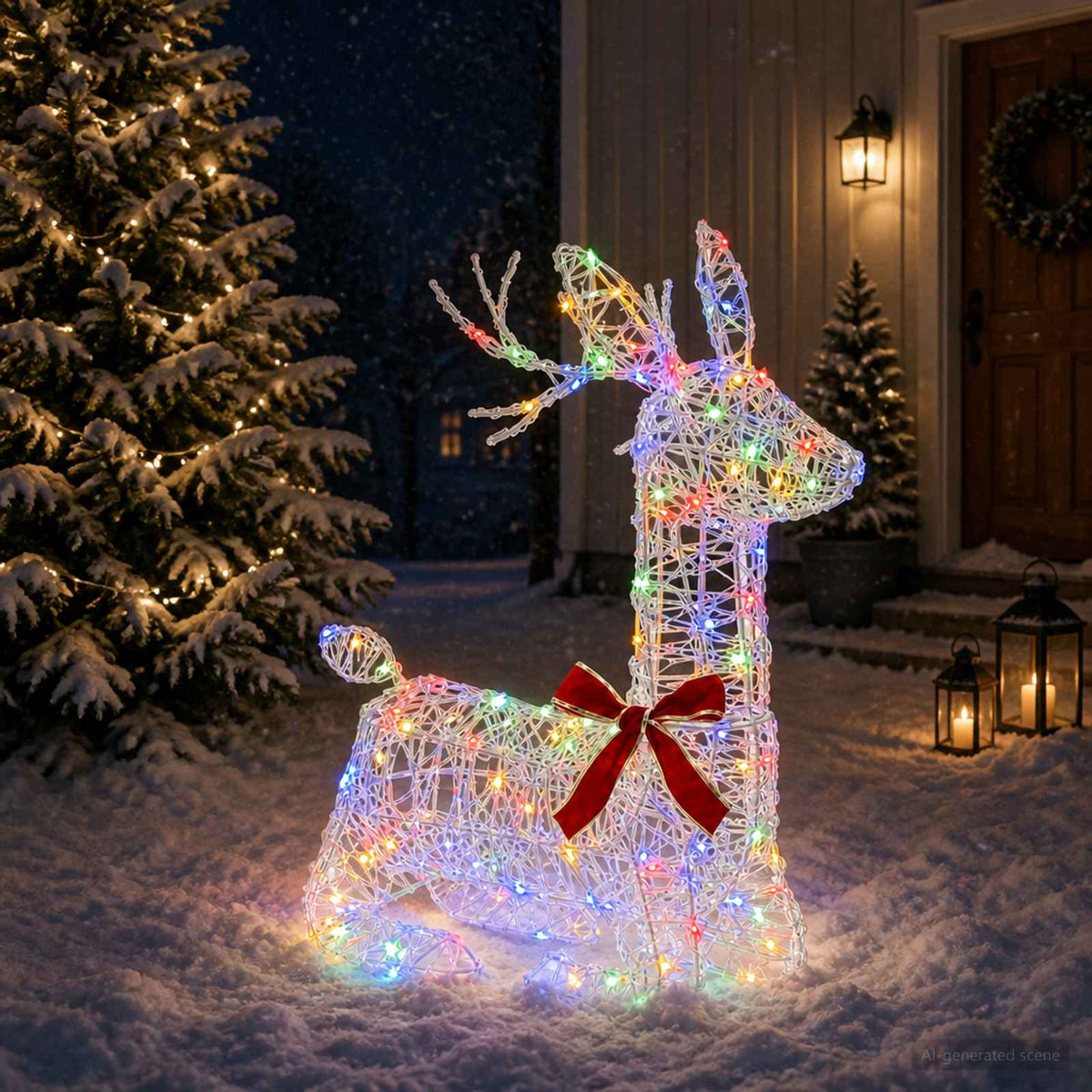 3D Christmas Reindeer LOVIISA 140 LEDs Multicolour