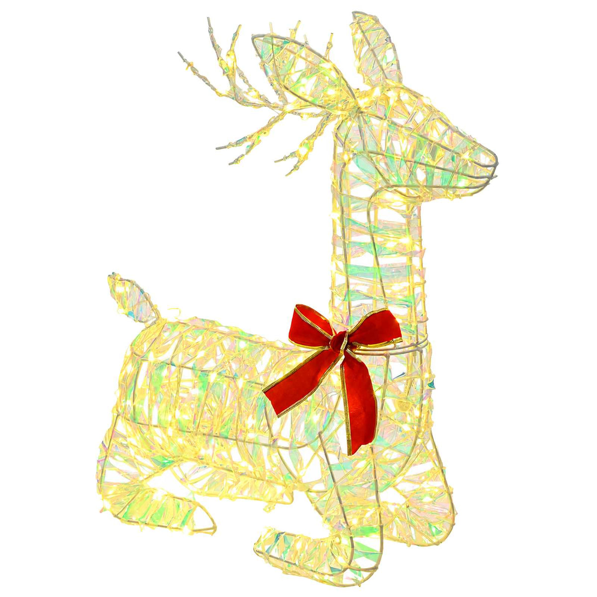 3D Christmas Reindeer LOVIISA 140 LEDs Warm White Iridescent PET