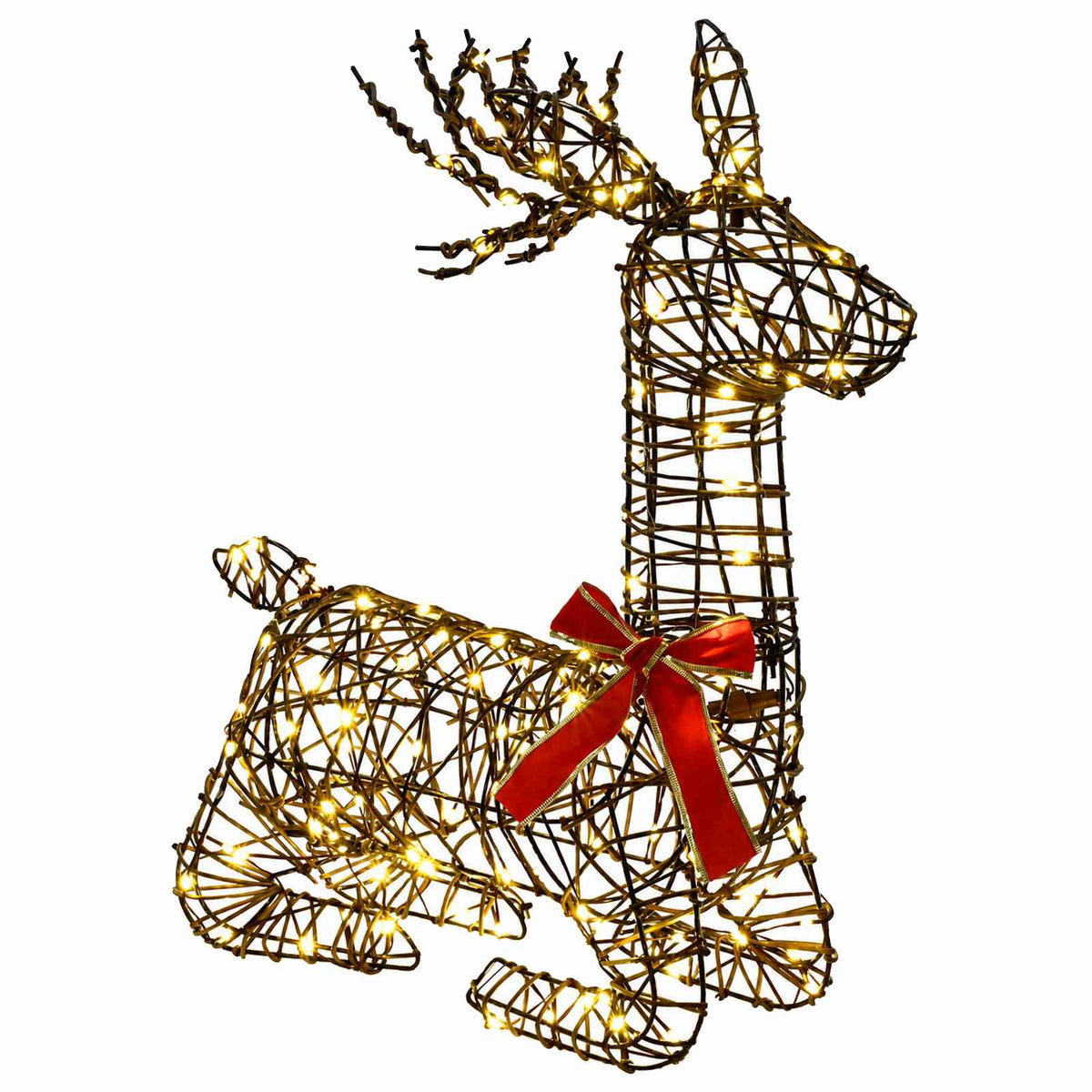 3D Christmas Reindeer LOVIISA 140 LEDs Warm White Rattan