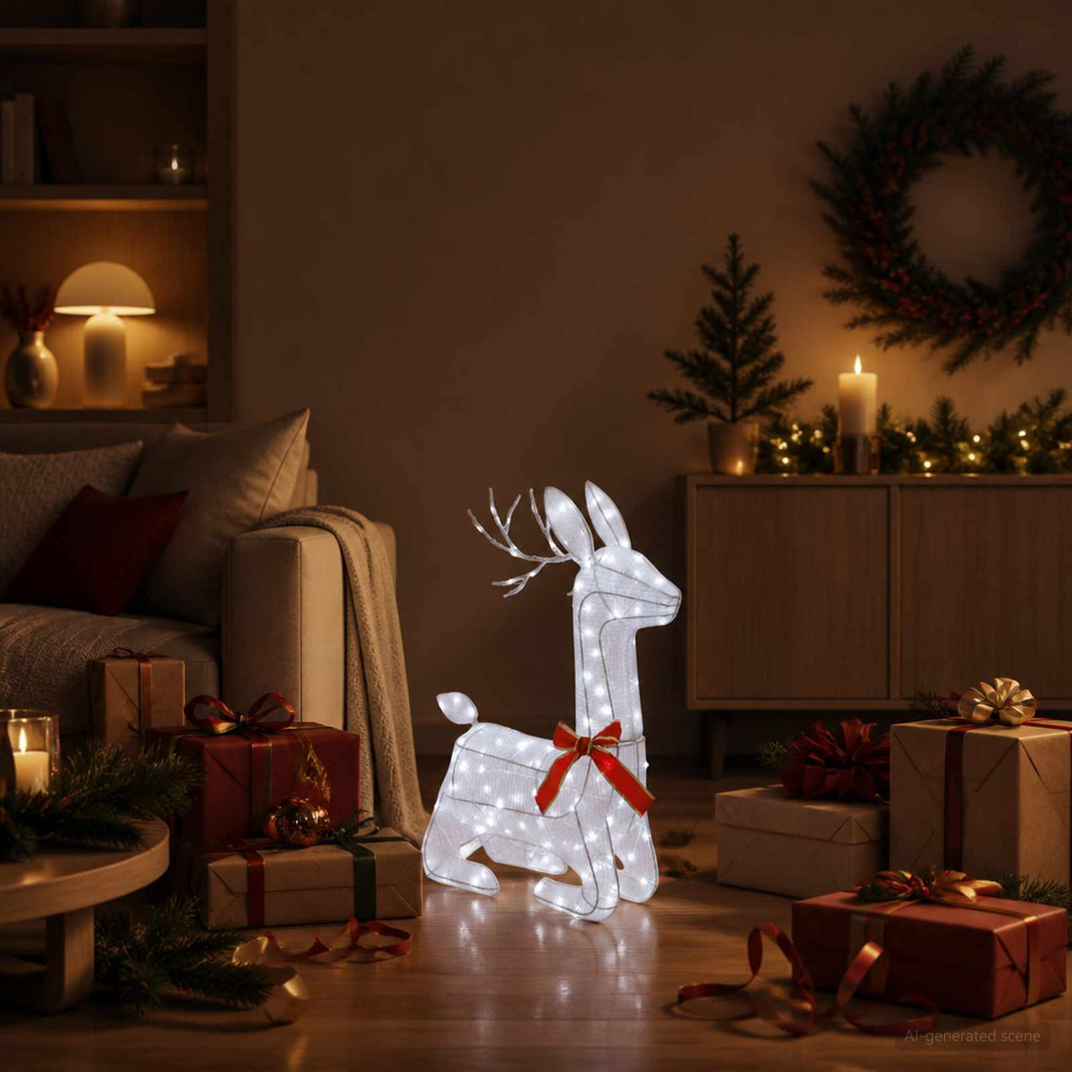 vidaXL 3D Christmas Reindeer LOVIISA 140 LEDs Cold White 1
