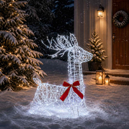 3D Christmas Reindeer LOVIISA 140 LEDs Warm White Transparent string