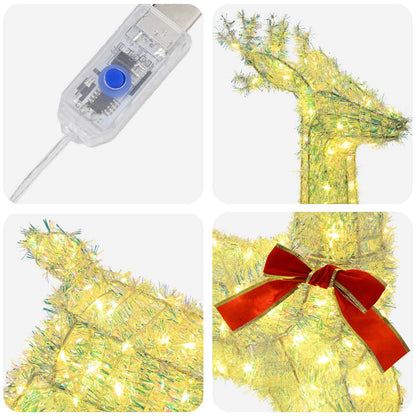 vidaXL 3D Christmas Reindeer LOVIISA 140 LEDs Warm White 5