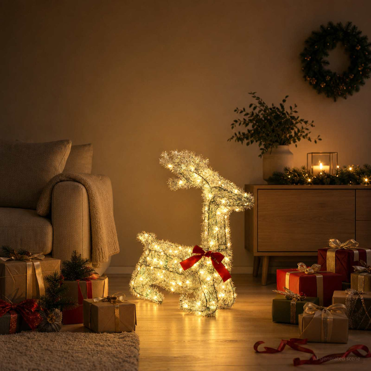 vidaXL 3D Christmas Reindeer LOVIISA 140 LEDs Warm White 1