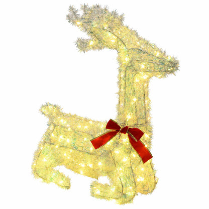 3D Christmas Reindeer LOVIISA 140 LEDs Warm White Iridescent tinsel