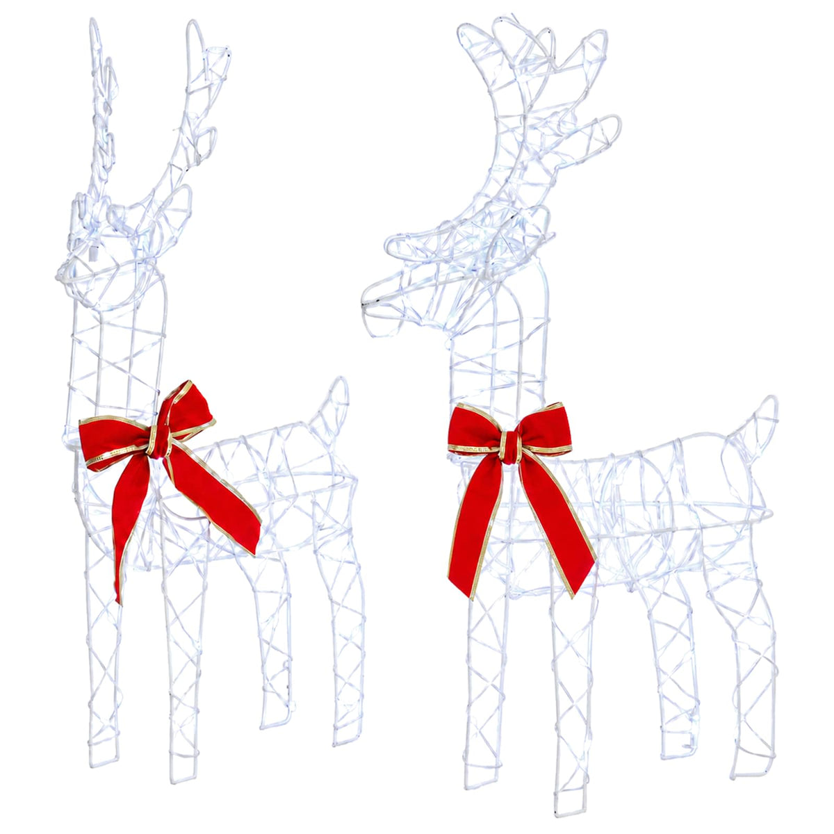 3D Christmas Reindeer LOVIISA 2 pcs 80 LEDs Warm White Transparent string