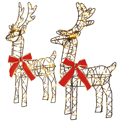 3D Christmas Reindeer LOVIISA 2 pcs 80 LEDs Warm White Brown string