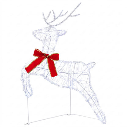 vidaXL Christmas Reindeer with Sleigh 3 pcs 60 LEDs Cold White 5