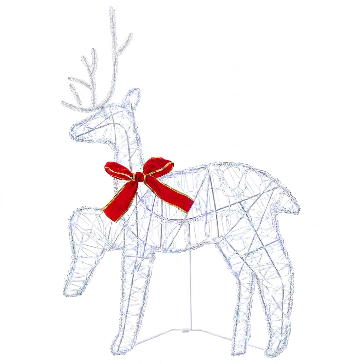 vidaXL Christmas Reindeer with Sleigh 3 pcs 60 LEDs Cold White 6