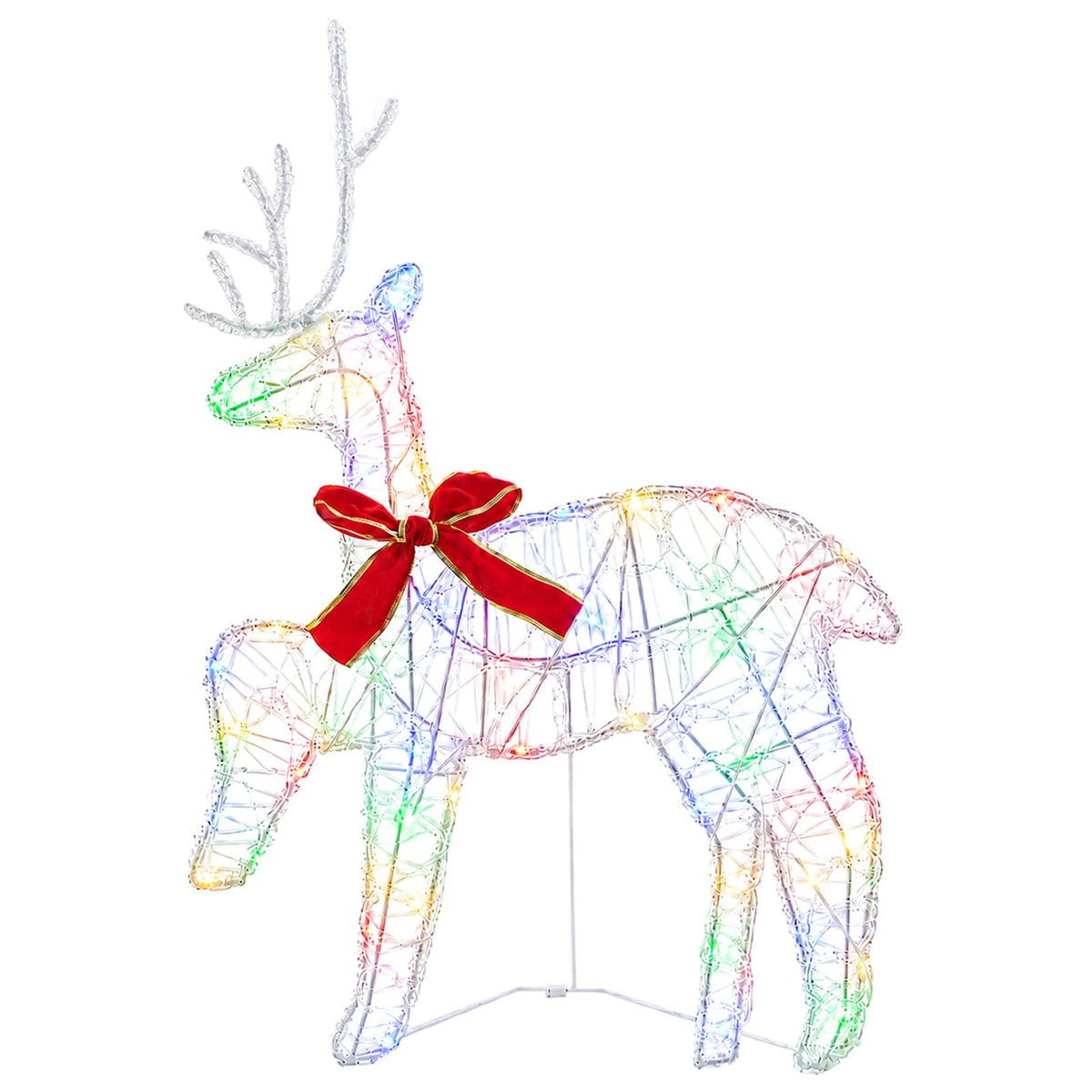 vidaXL Christmas Reindeer with Sleigh 3 pcs 60 LEDs Multicolour 6