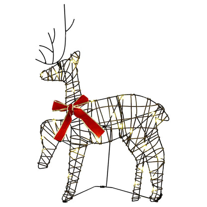 vidaXL Christmas Reindeer with sleigh 3 pcs 60 LEDs Warm White 6