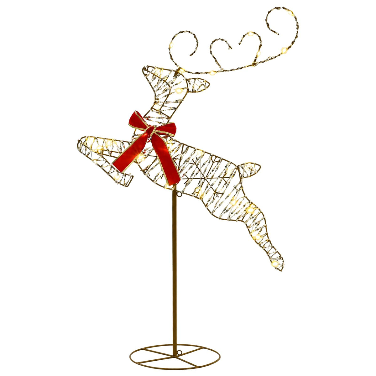 vidaXL Christmas Reindeer with Sleigh 3 pcs 72 LEDs Warm White 5