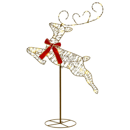 vidaXL Christmas Reindeer with Sleigh 3 pcs 72 LEDs Warm White 5