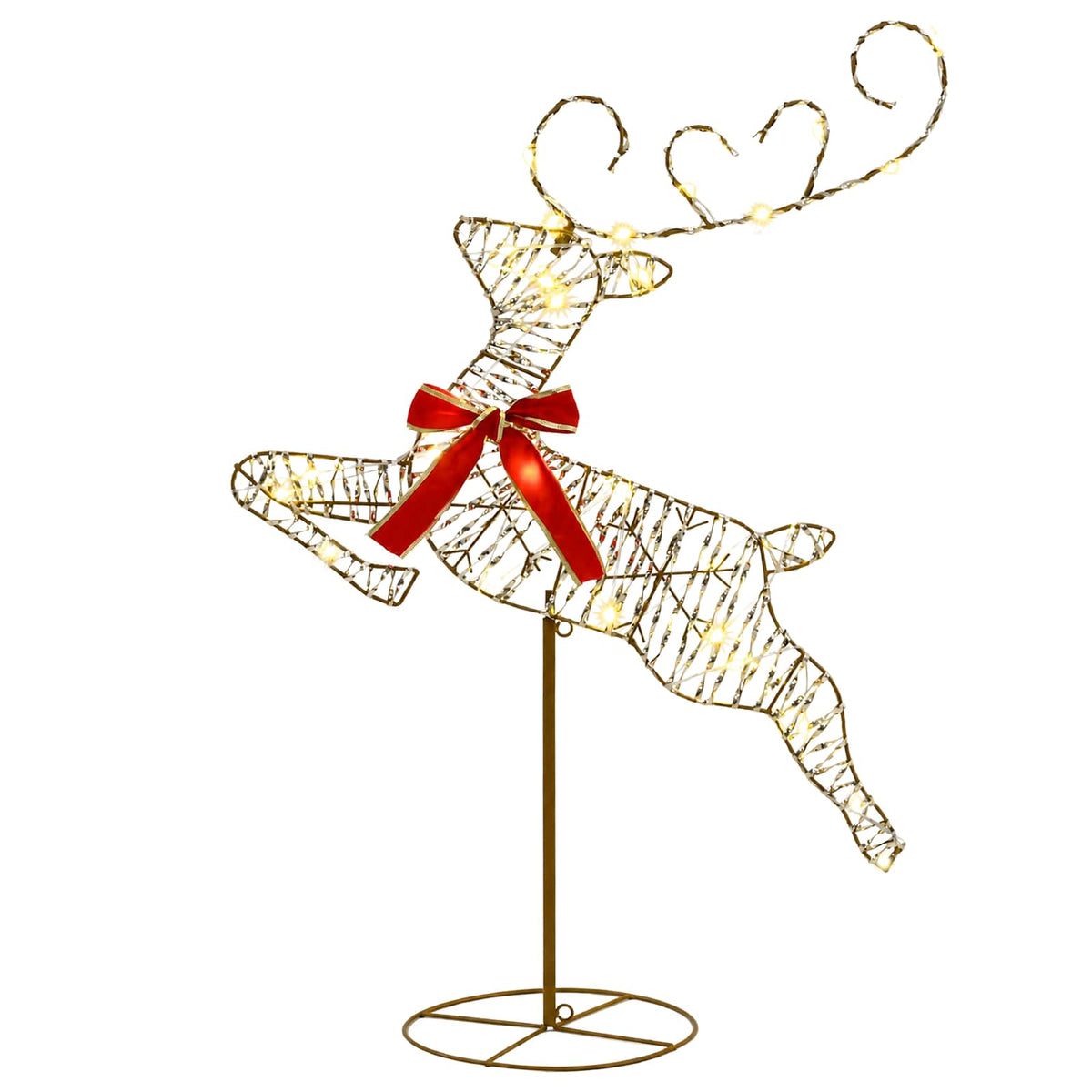vidaXL Christmas Reindeer with Sleigh 3 pcs 72 LEDs Warm White 6