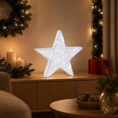 vidaXL 3D Christmas Star 50 LEDs Cold White 55 x 53.5 x 10 cm 1