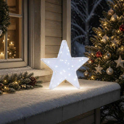 vidaXL 3D Christmas Star 50 LEDs Cold White 55 x 53.5 x 10 cm 3