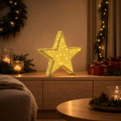 vidaXL 3D Christmas Star 50 LEDs Warm White 55 x 53.5 x 10 cm 1