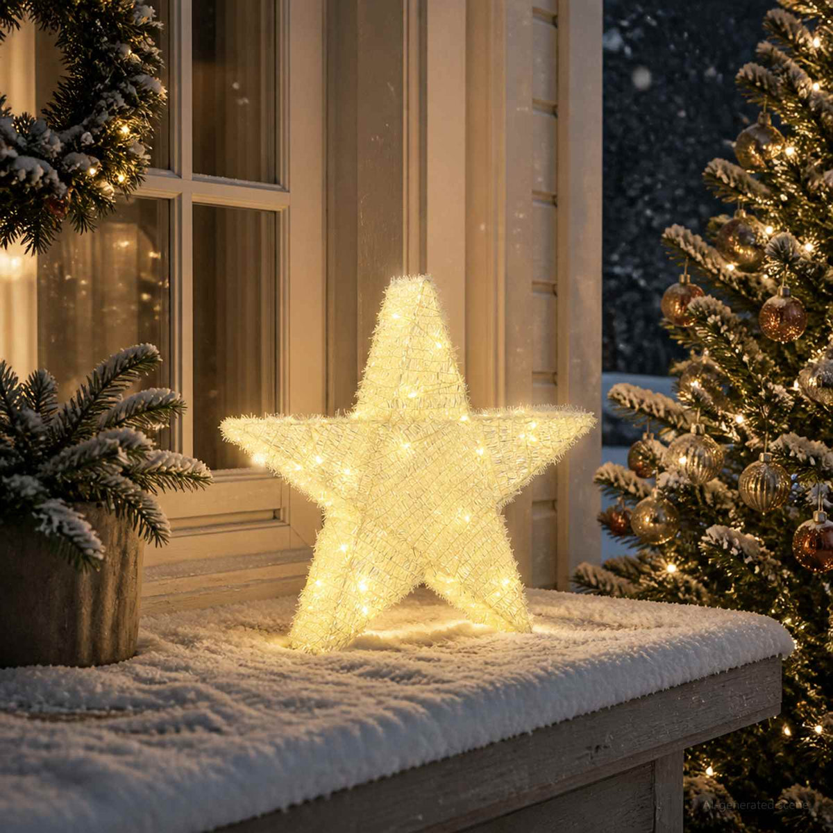 vidaXL 3D Christmas Star 50 LEDs Warm White 55 x 53.5 x 10 cm 1